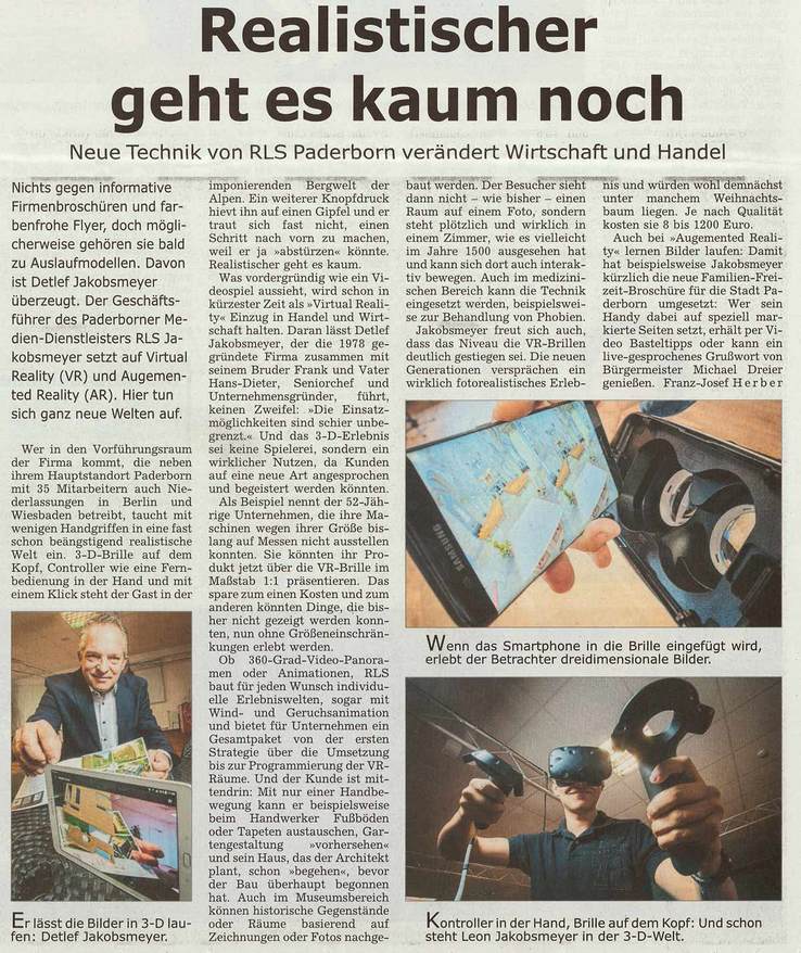 Presseartikel Virtual Reality RLS jakobsmeyer GmbH